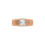 14K Rose Gold Mens Tiffany Asscher Solitaire Ring