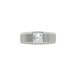 14K White Gold Mens Tiffany Asscher Solitaire Ring