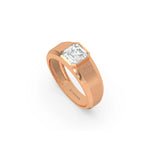 18K Rose Gold Mens Tiffany Asscher Solitaire Ring