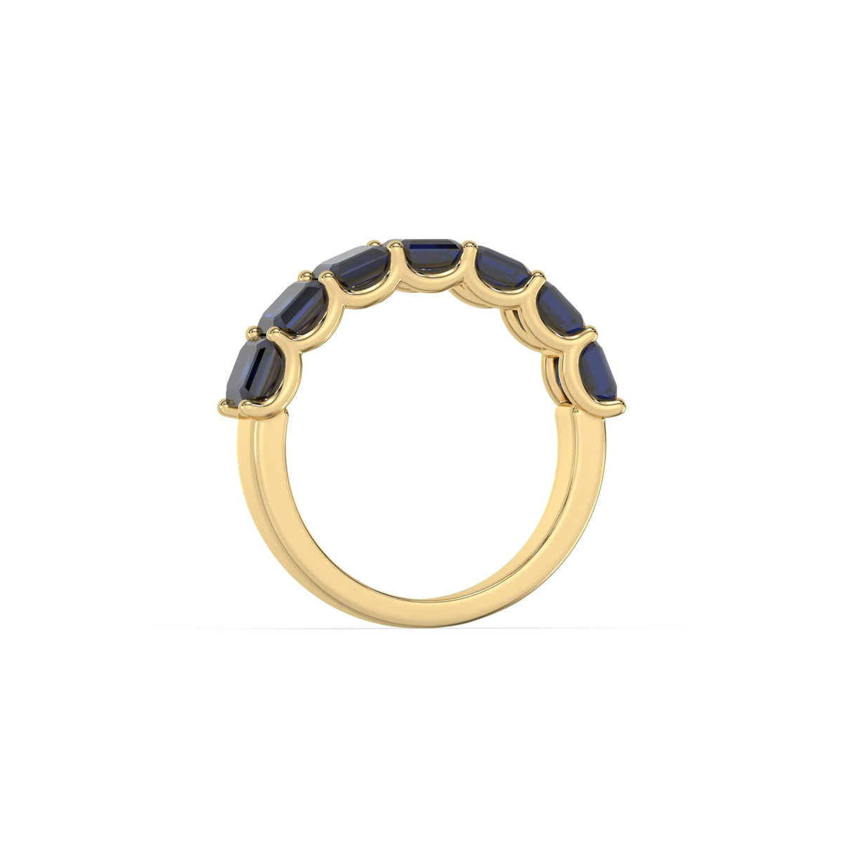 10K Yellow Gold Asscher Sapphire Eternity Ring