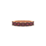 18K Rose Gold Asscher Ruby Gemstone Eternity Ring