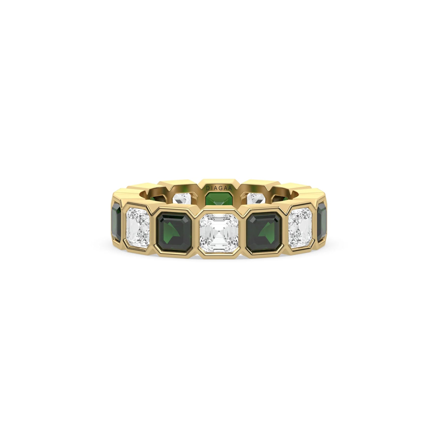 18K Yellow Gold Asscher Eternity Ring