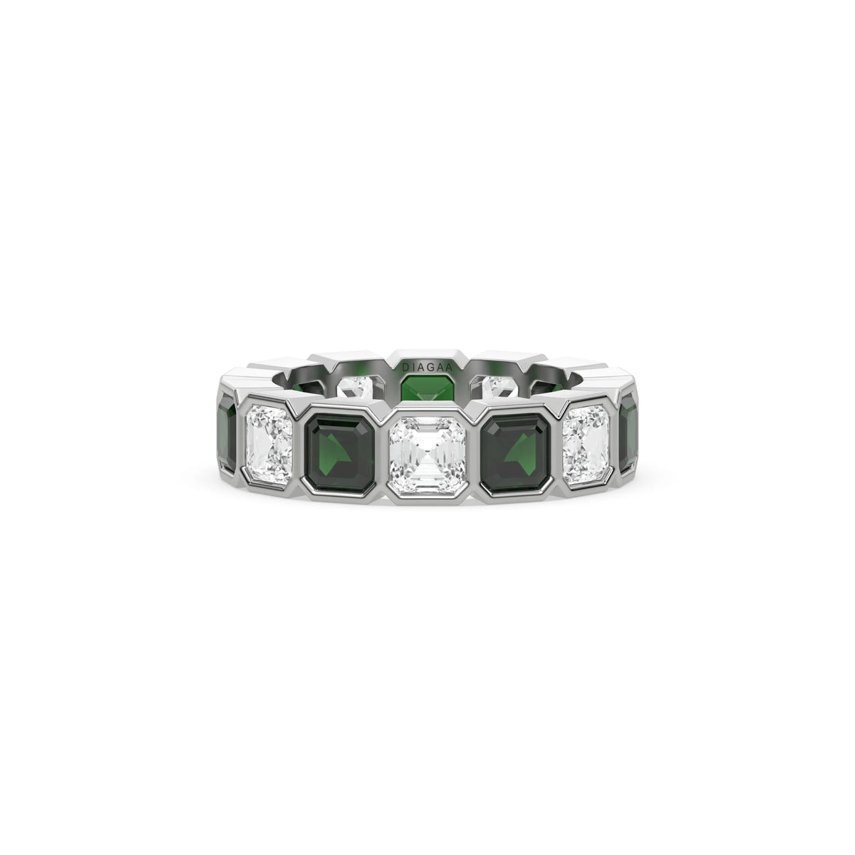 18K White Gold Asscher Eternity Ring