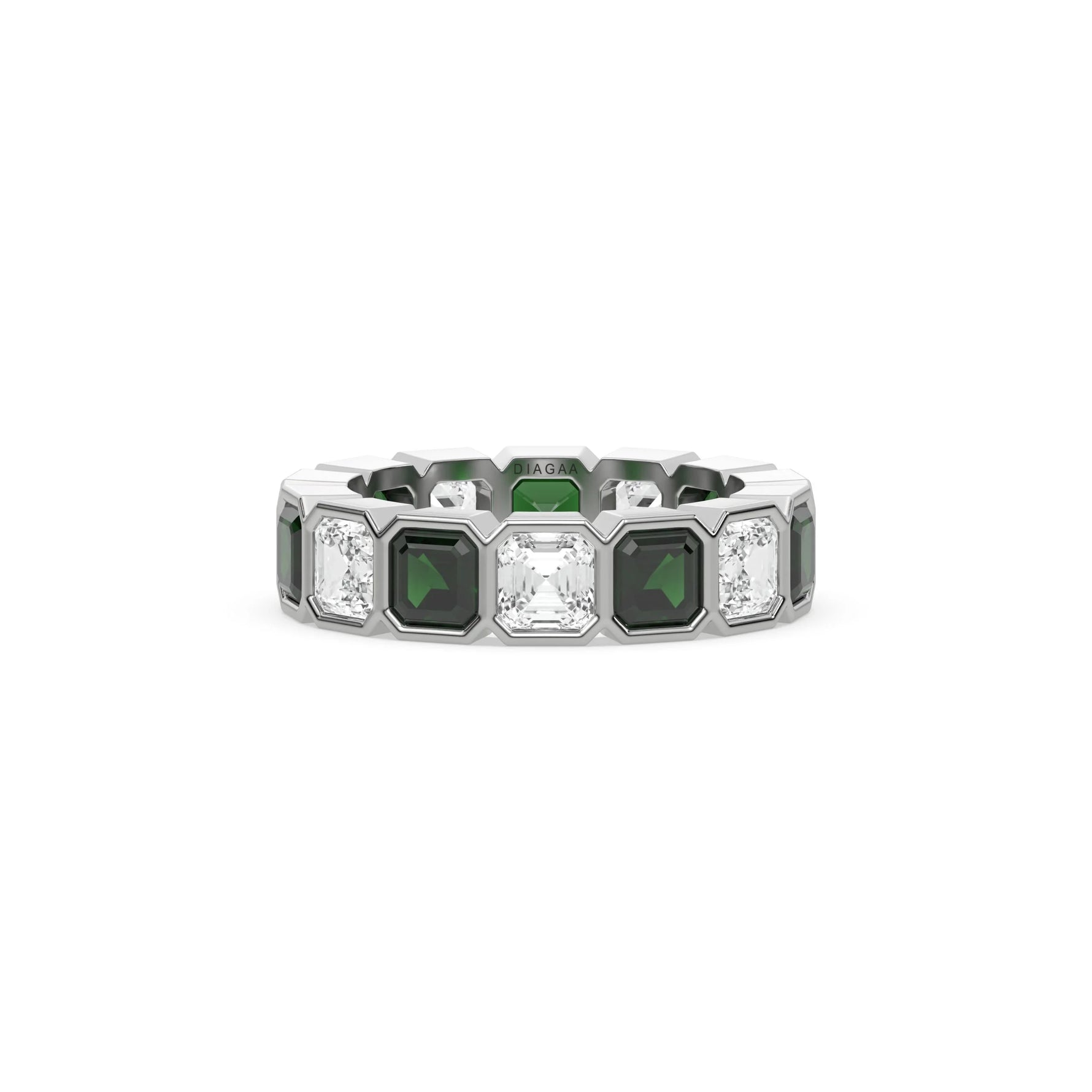18K White Gold Asscher Eternity Ring