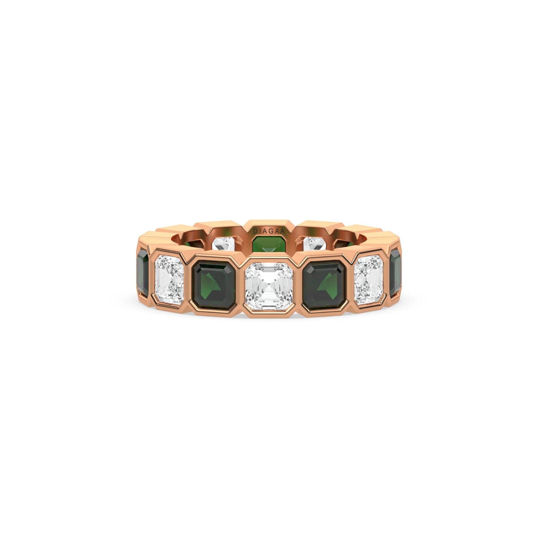 18K Rose Gold Asscher Eternity Ring