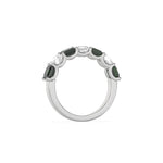 10K White Gold Asscher Half and Half Eternity Ring