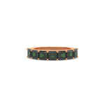 18K Rose Gold Asscher Cut Emerald Gemstone Eternity Ring