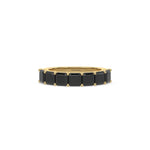 18K Yellow Gold Asscher Black Diamond Eternity Ring