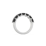 10K White Gold Asscher Black Diamond Eternity Ring