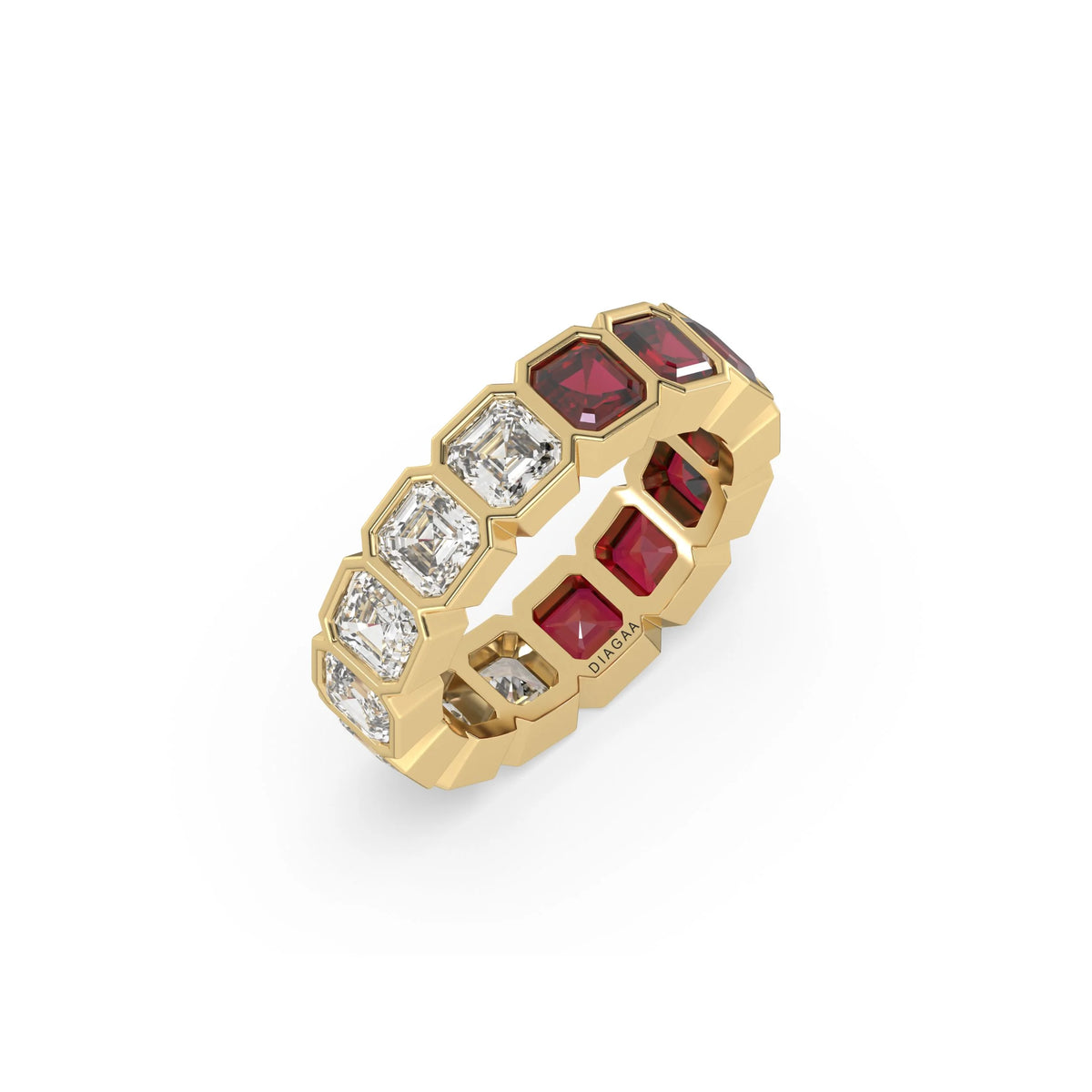 14K Yellow Gold Asscher Eternity Ring