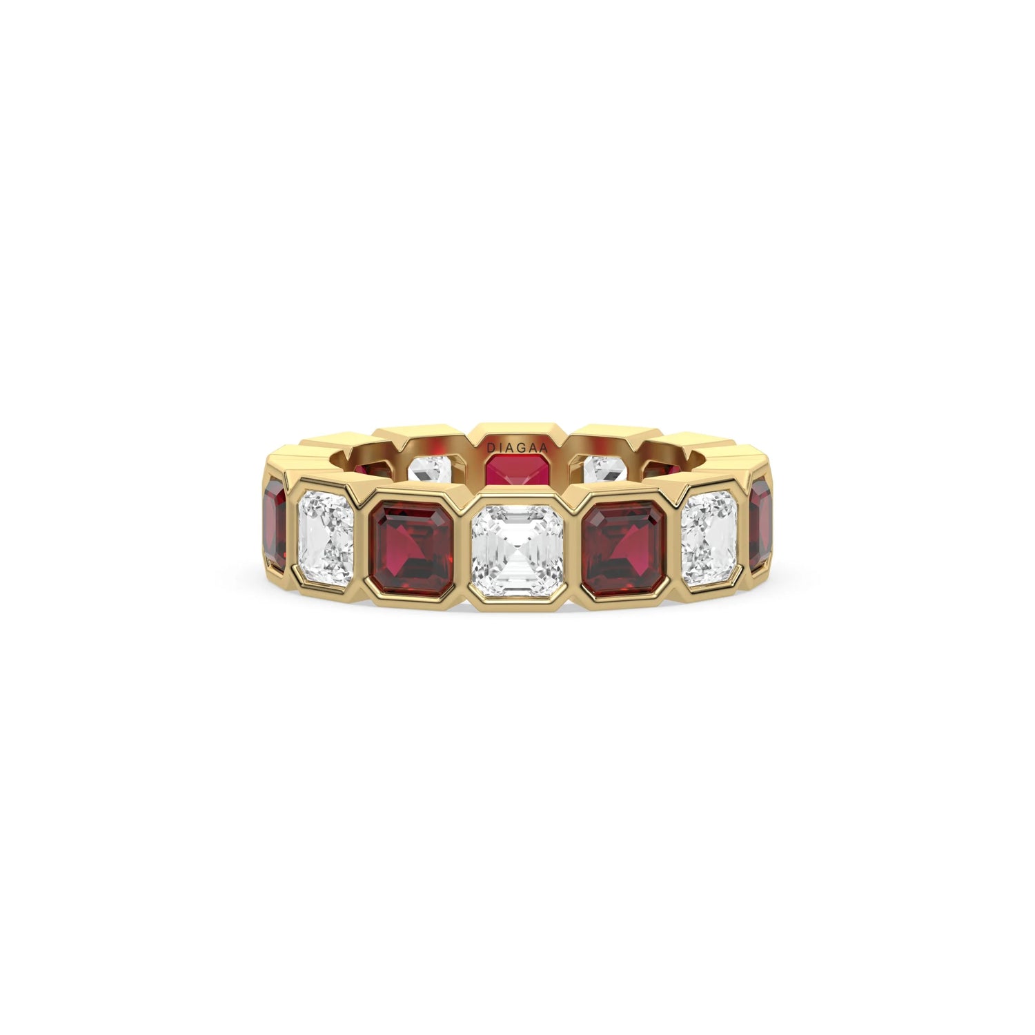 18K Yellow Gold Asscher Eternity Ring