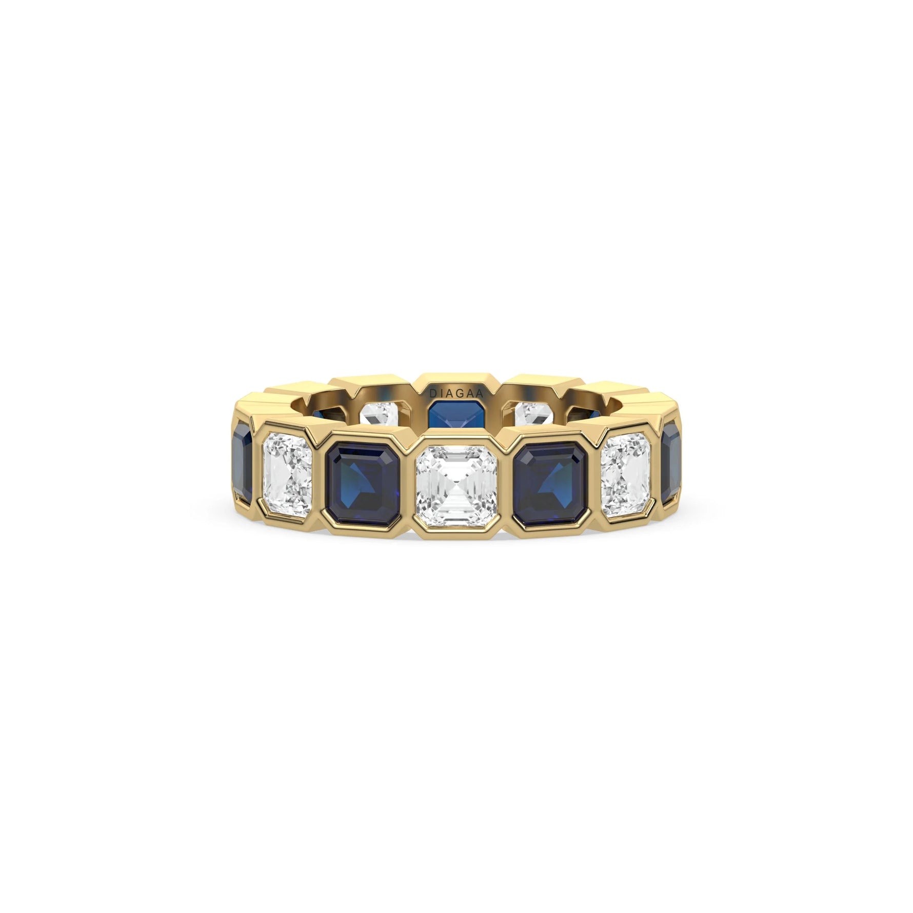 18K Yellow Gold Asscher Eternity Ring