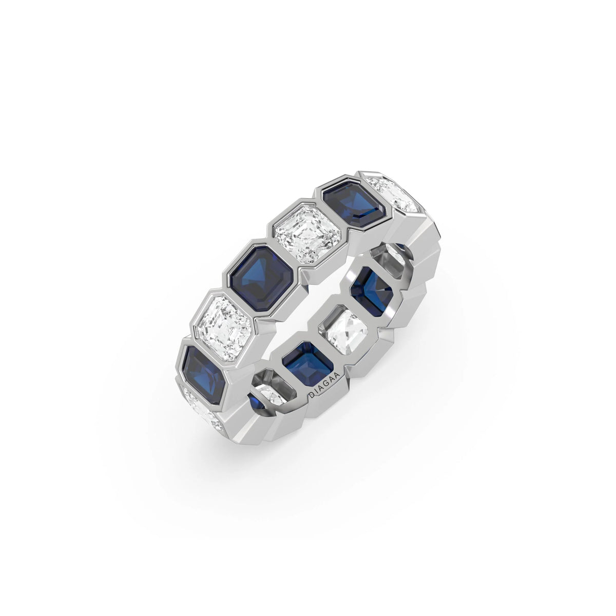 14K White Gold Asscher Eternity Ring