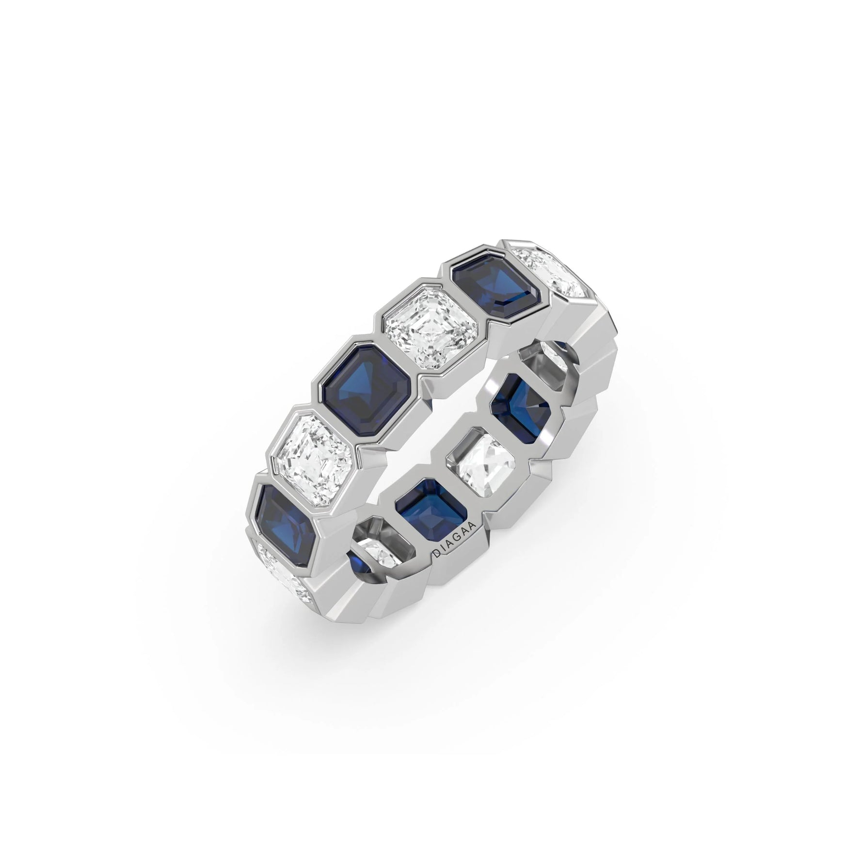 14K White Gold Asscher Eternity Ring