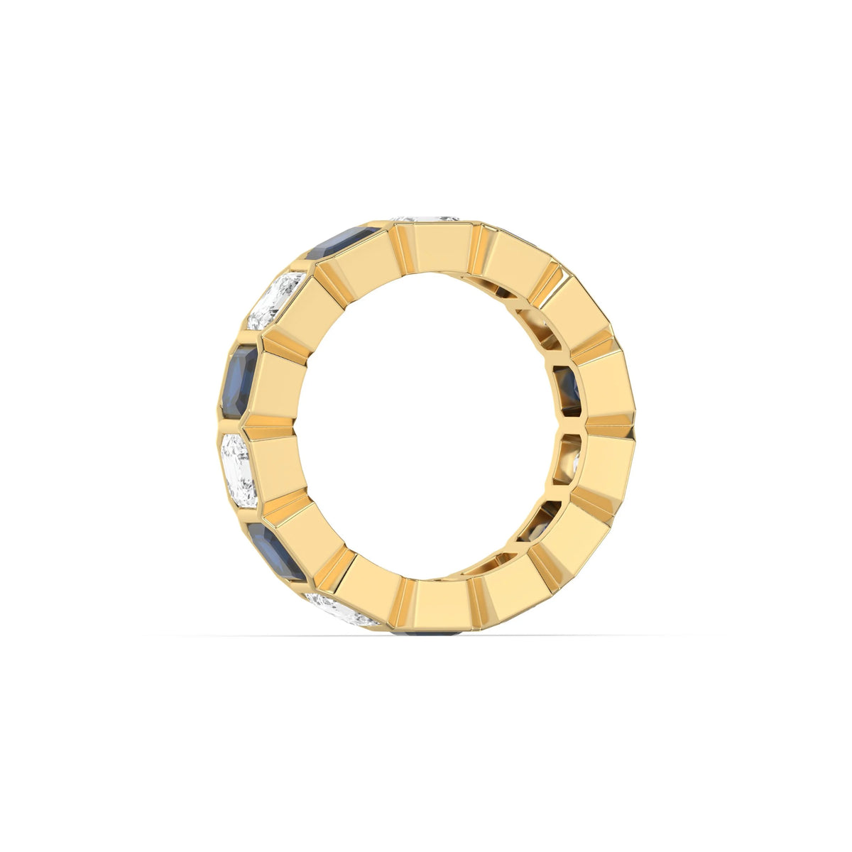 10K Yellow Gold Asscher Eternity Ring