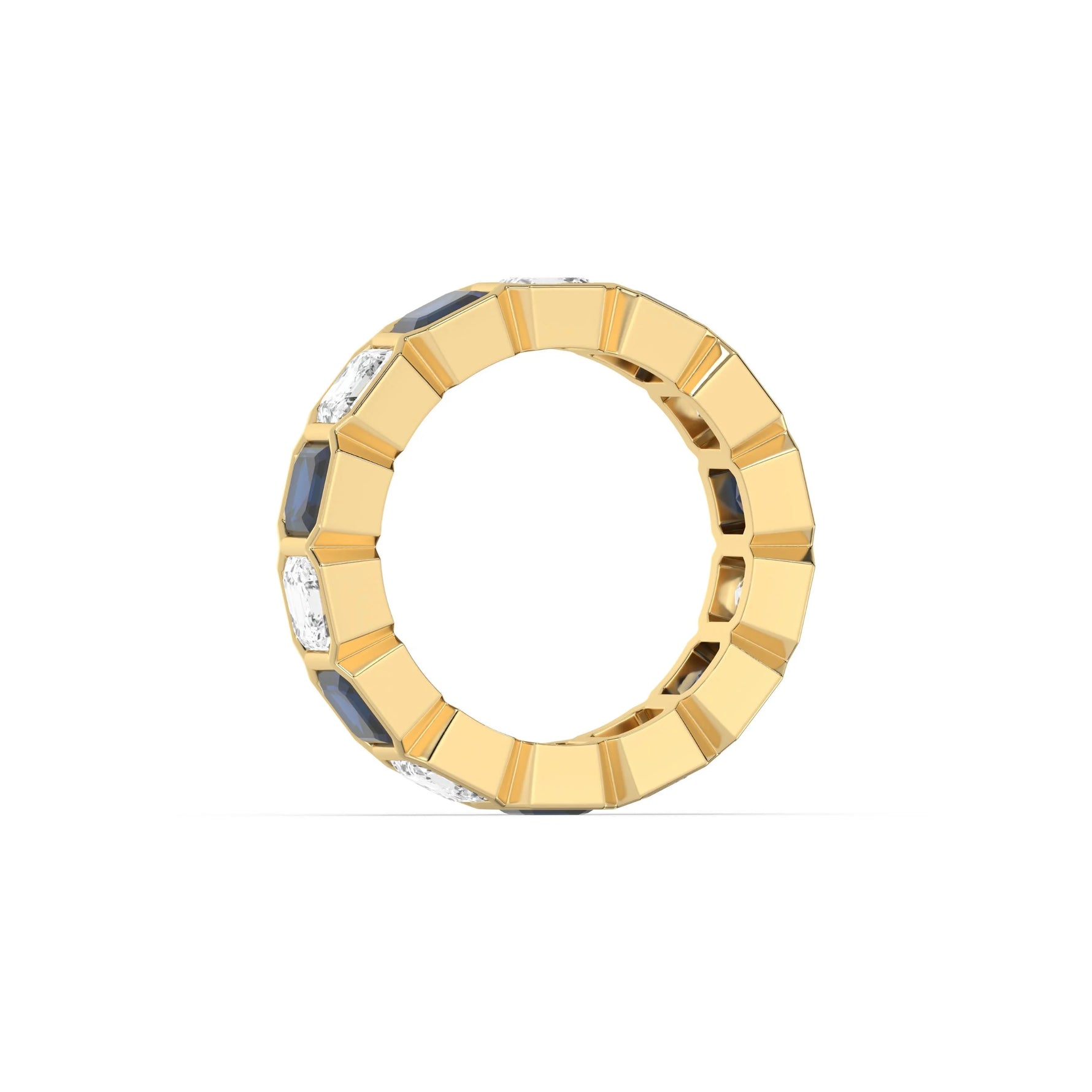 10K Yellow Gold Asscher Eternity Ring