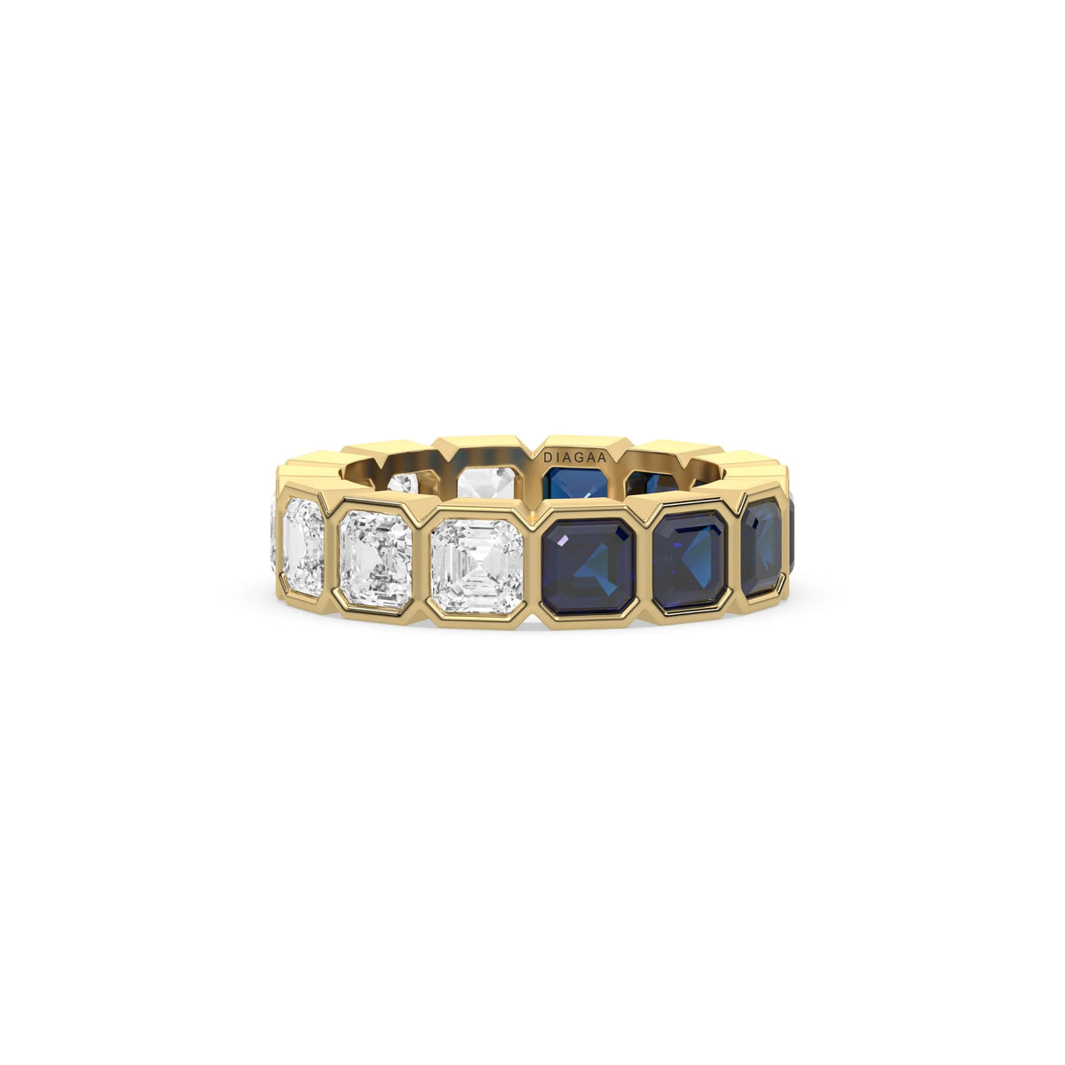 18K Yellow Gold Asscher Eternity Ring