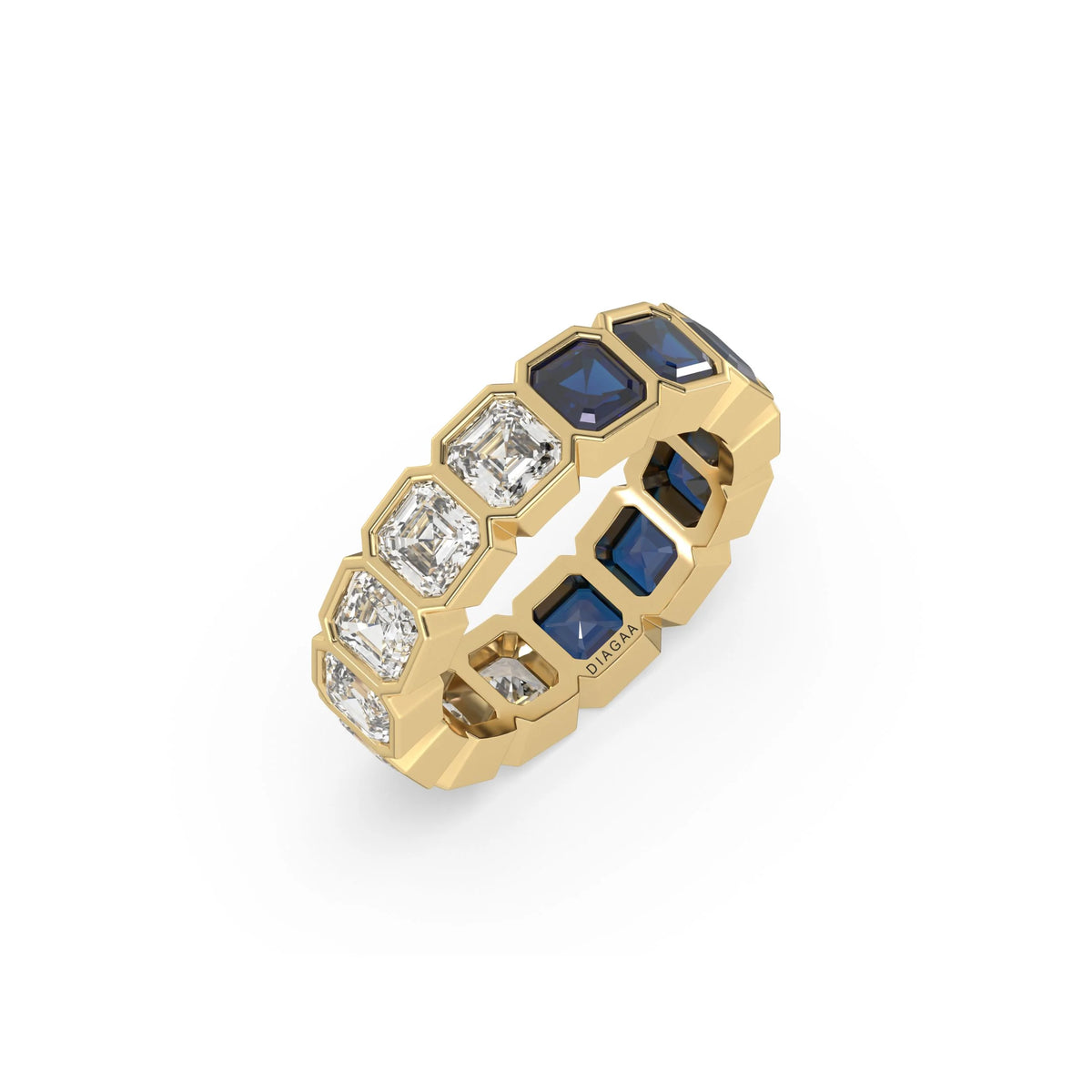 14K Yellow Gold Asscher Eternity Ring