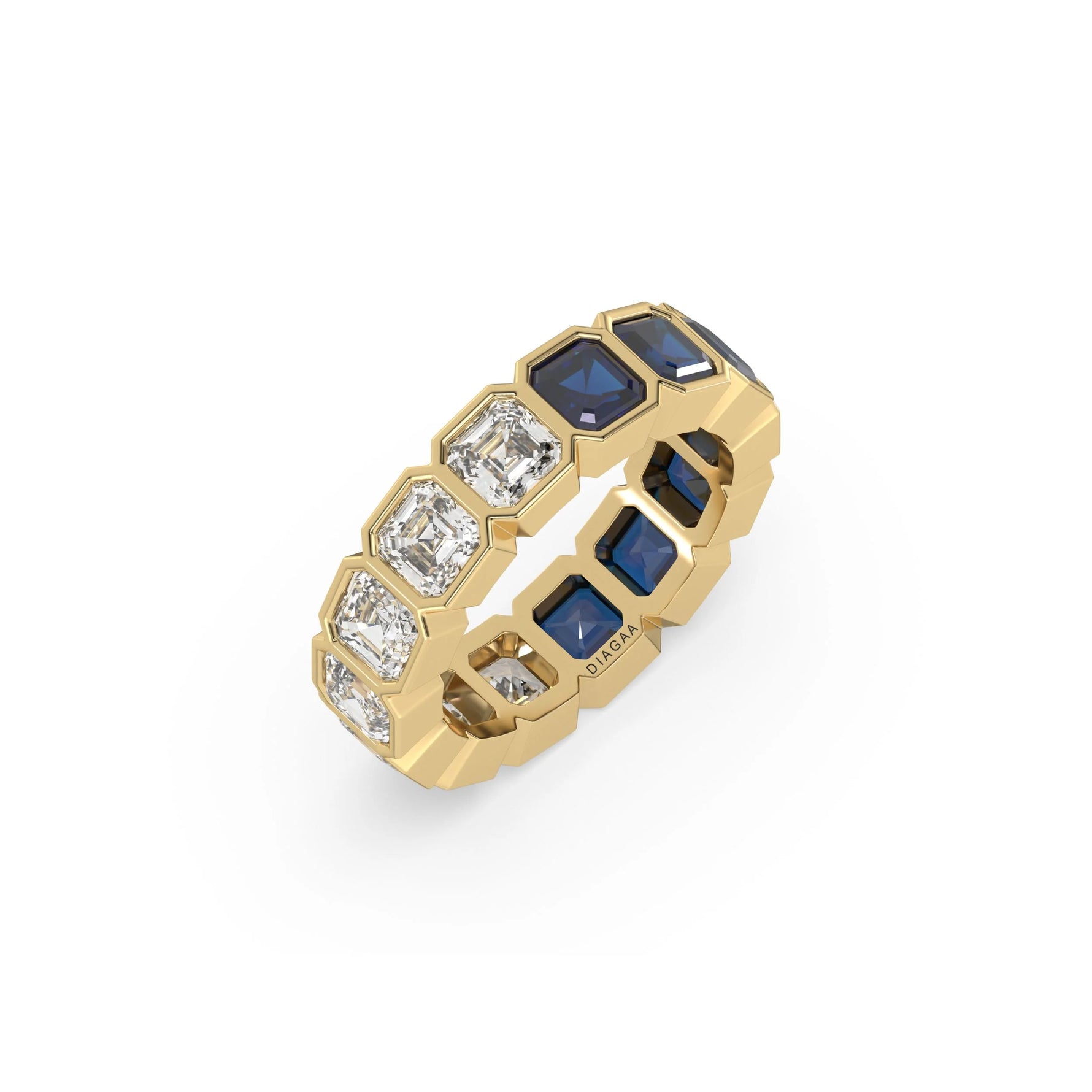 14K Yellow Gold Asscher Eternity Ring