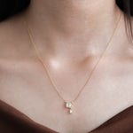 Asscher and Baguette Cut Drop Necklace 