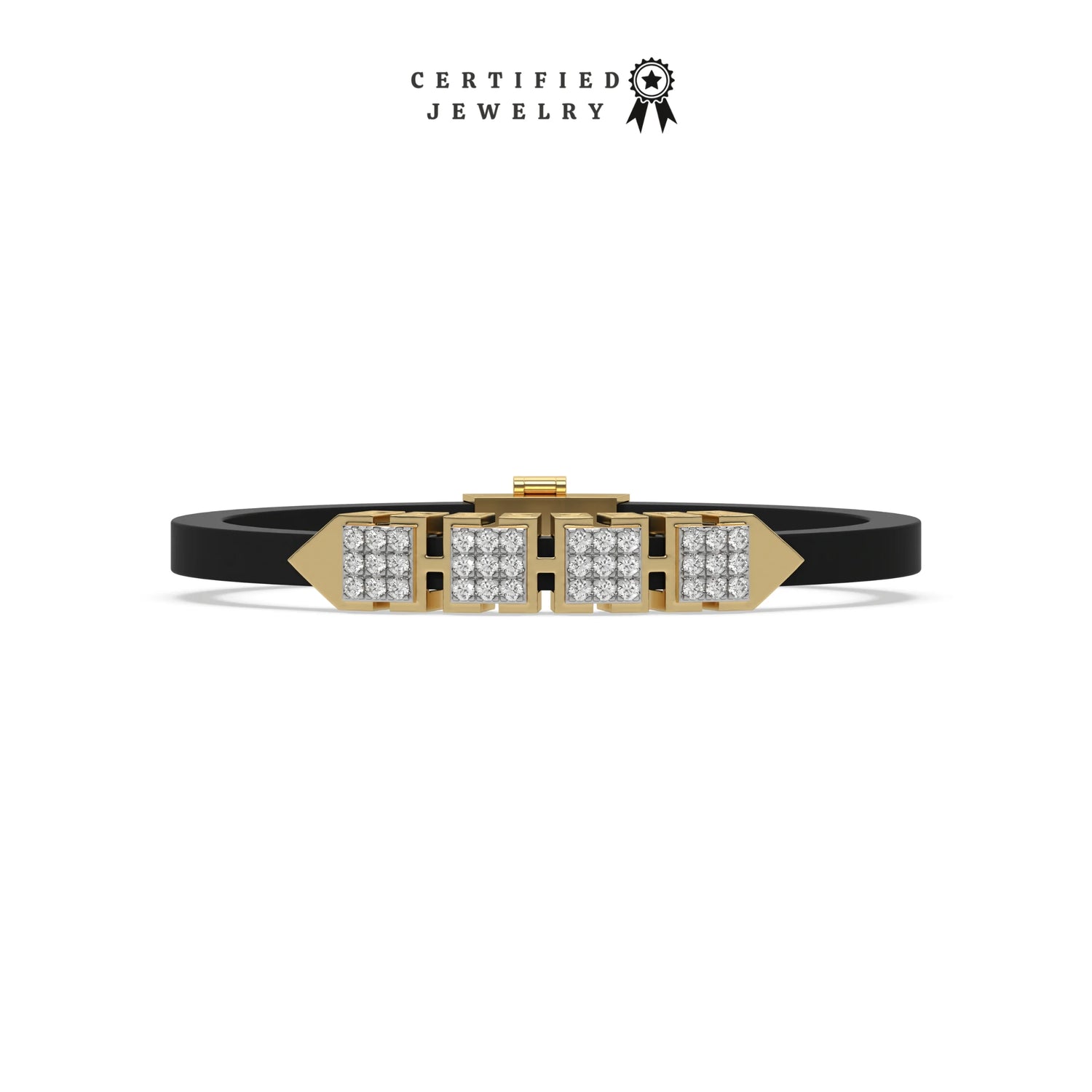 1.45 CT Lab Diamond Axel Rubber Bracelet