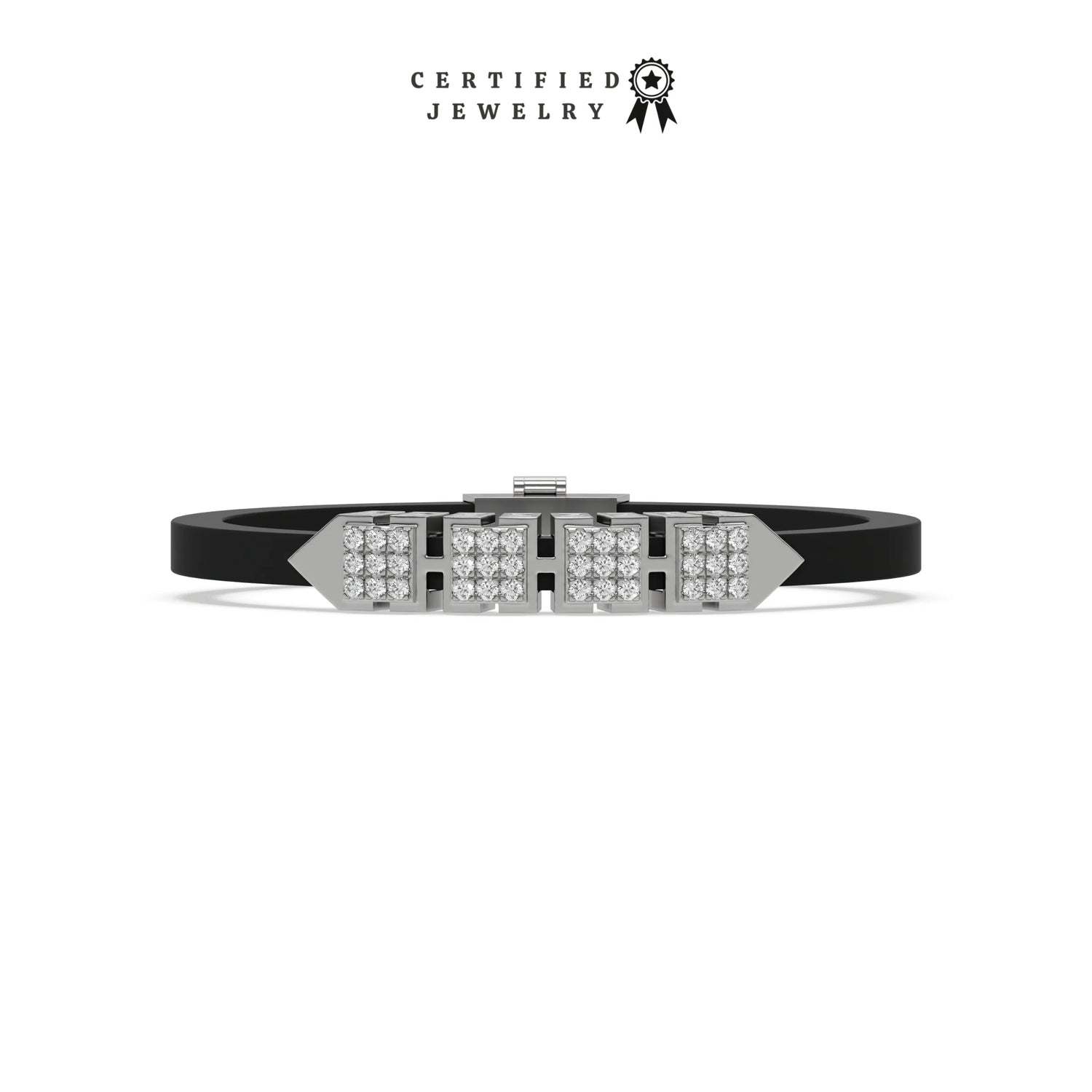 1.45 CT Natural Diamond Axel Rubber Bracelet