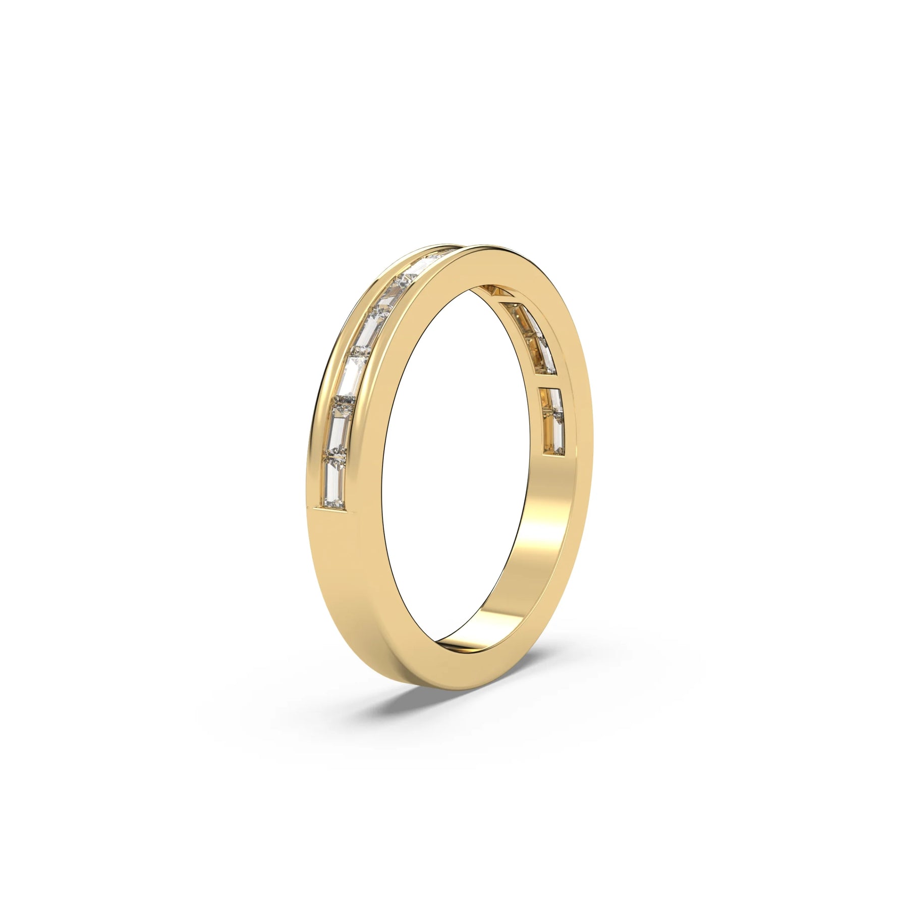 14K Yellow Gold Baguette Engagement Diamond Ring