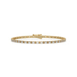 18K Yellow Gold Baguette Cut Diamond Tennis Bracelet