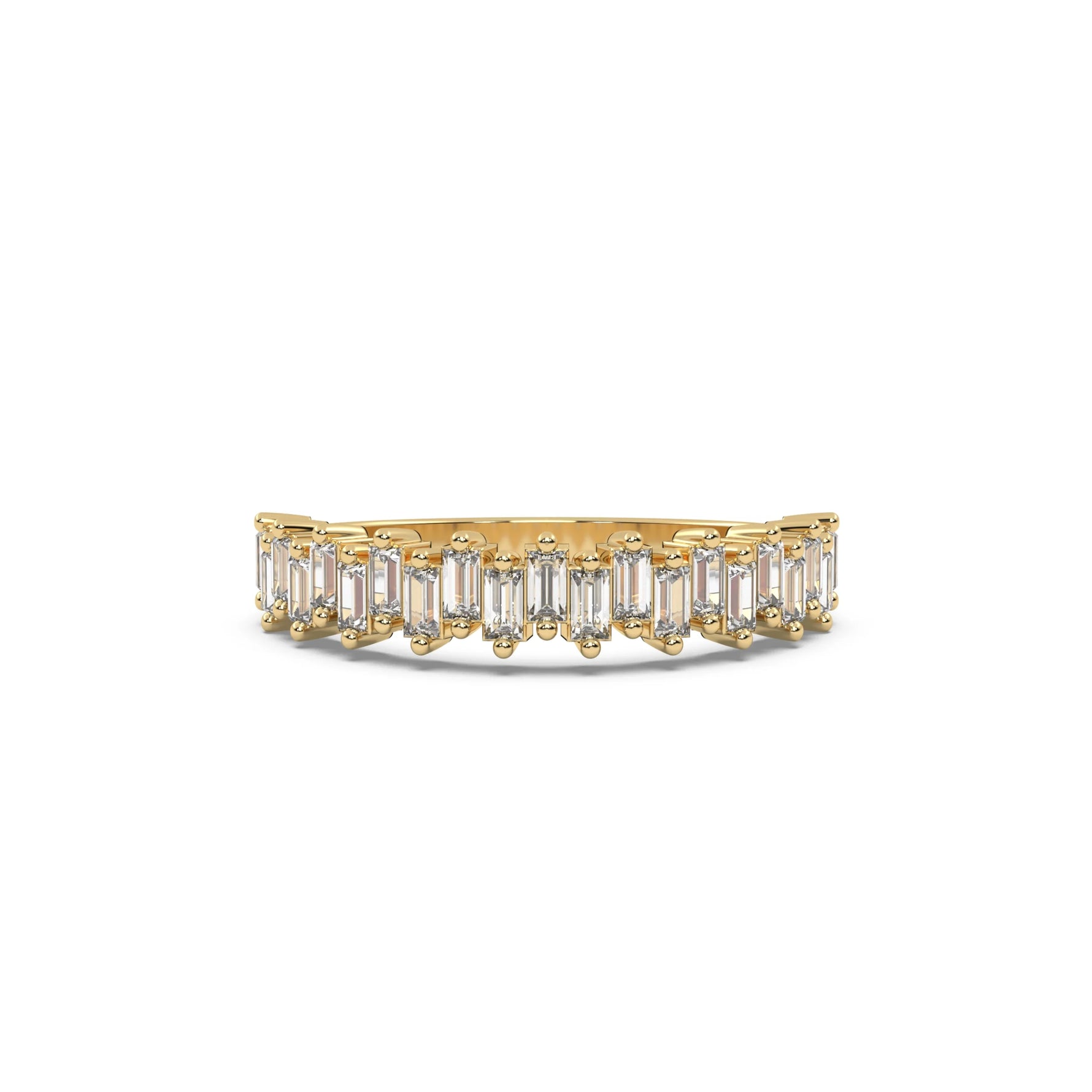 gold baguette wedding ring 