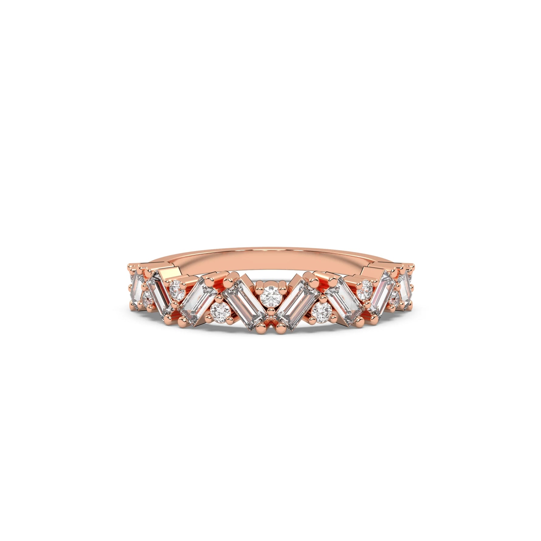 18K Rose Gold Baguette Diamond Ring