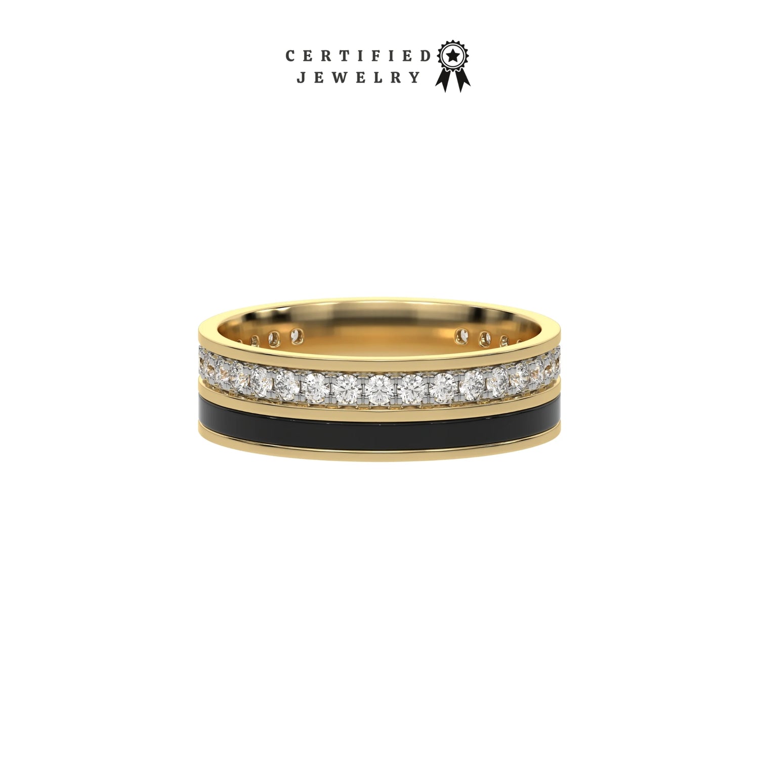 0.73 CT Lab Diamond Round Bar Enamel Eternity Ring