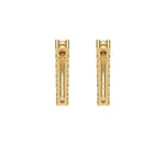 This yellow gold Bar Diamond Earrings made with small round brilliant-cut diamonds set horizontally in shared prong setting in back view