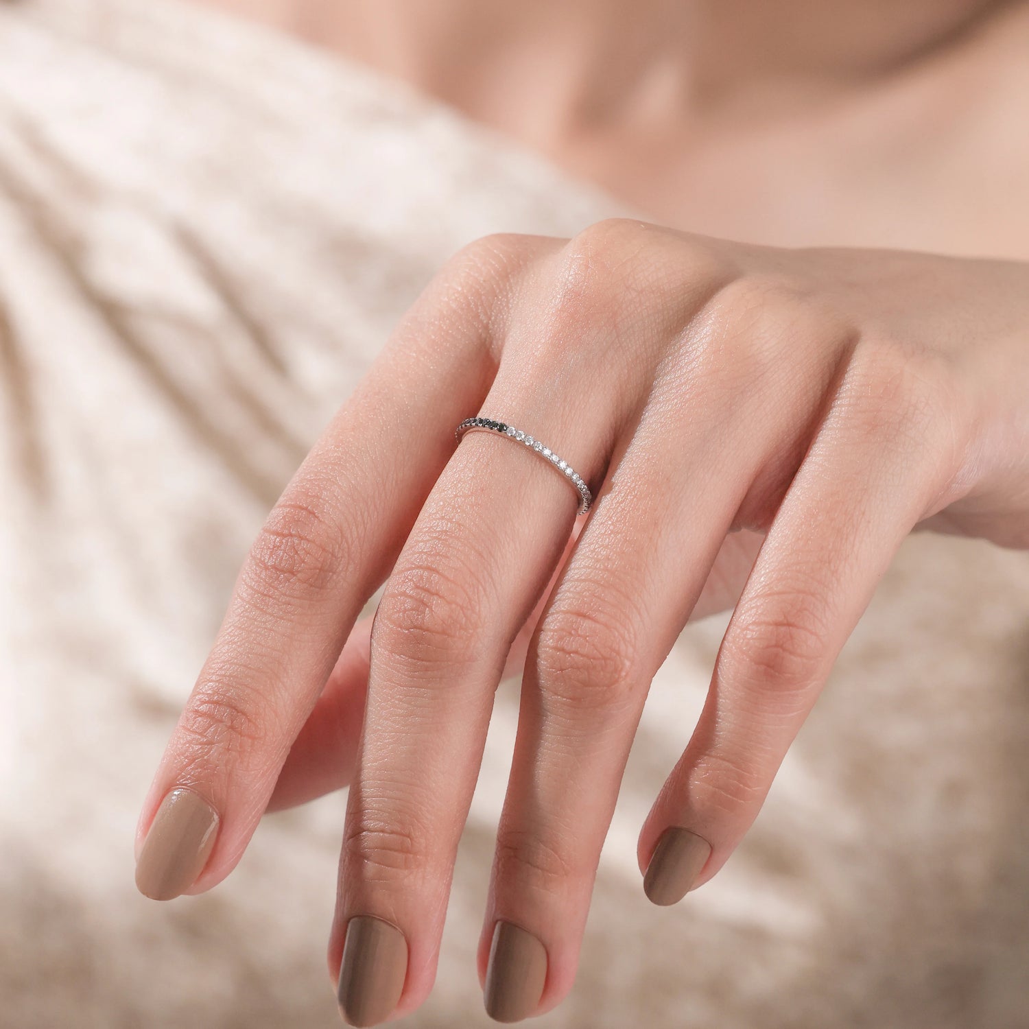 Black Diamond Gold Ring 