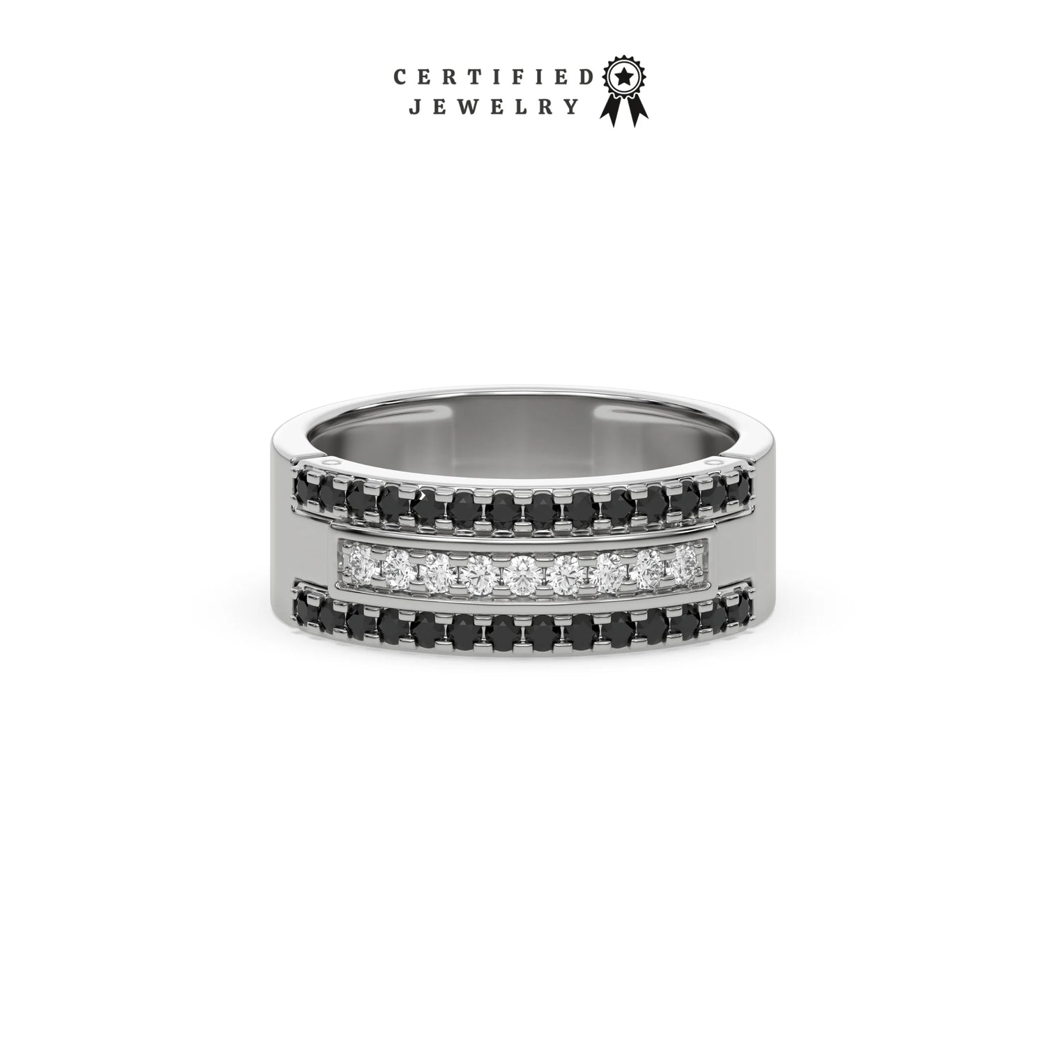 0.63 CT Black Natural Diamond Ring