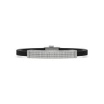 This white gold Edge diamond rubber bracelet features 3.50 CT of round cut diamonds set in a prong setting in top view