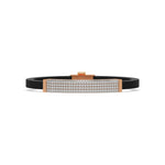 This rose gold Edge diamond rubber bracelet features 3.50 CT of round cut diamonds set in a prong setting in top view