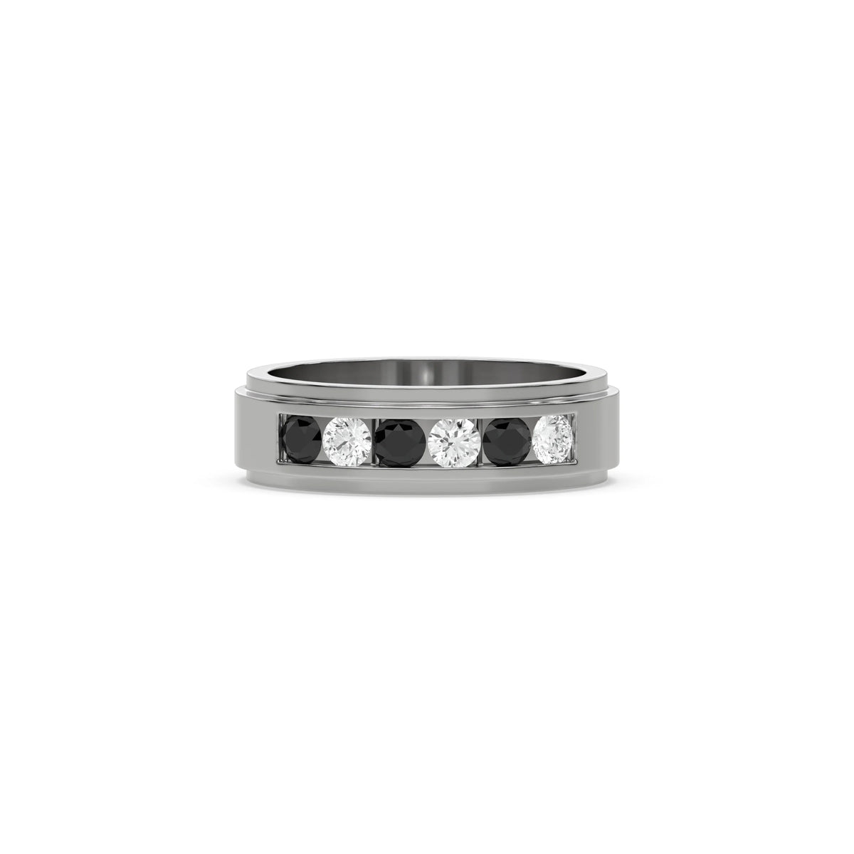 0.72 CT Black and White Accent Natural Diamond Ring