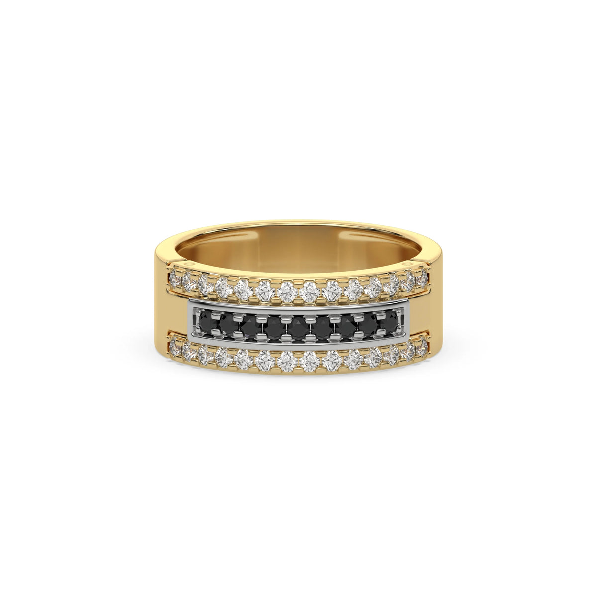 0.63 CT Black and White Duet Lab Diamond Ring
