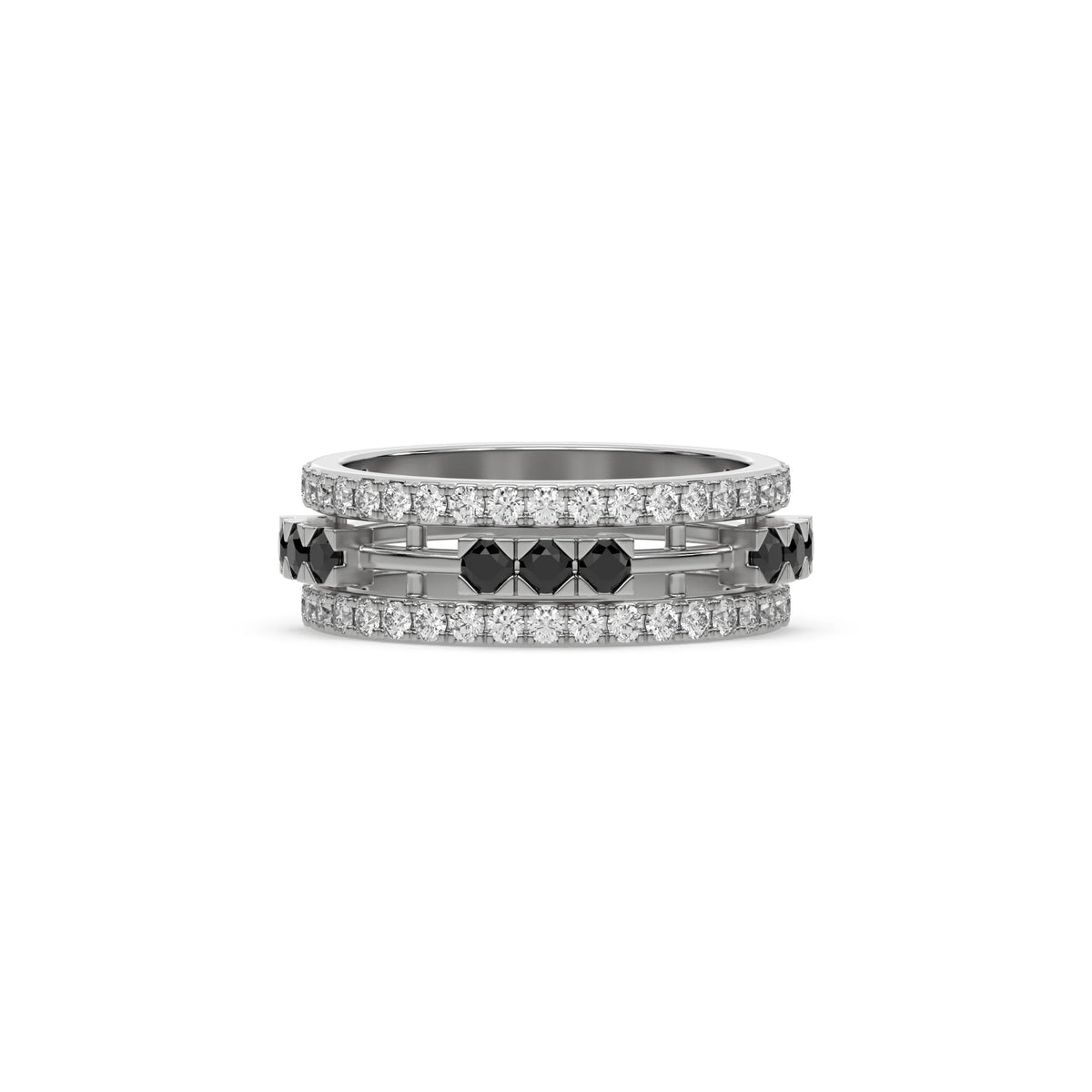 1.55 CT Black Natural Diamond Eternity Ring