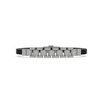 This white gold Lex diamond rubber bracelet features 0.97 CT of round cut diamonds set in a pave setting in top view