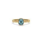 14K Yellow Gold  Fancy Blue Cushion Diamond Engagement Ring