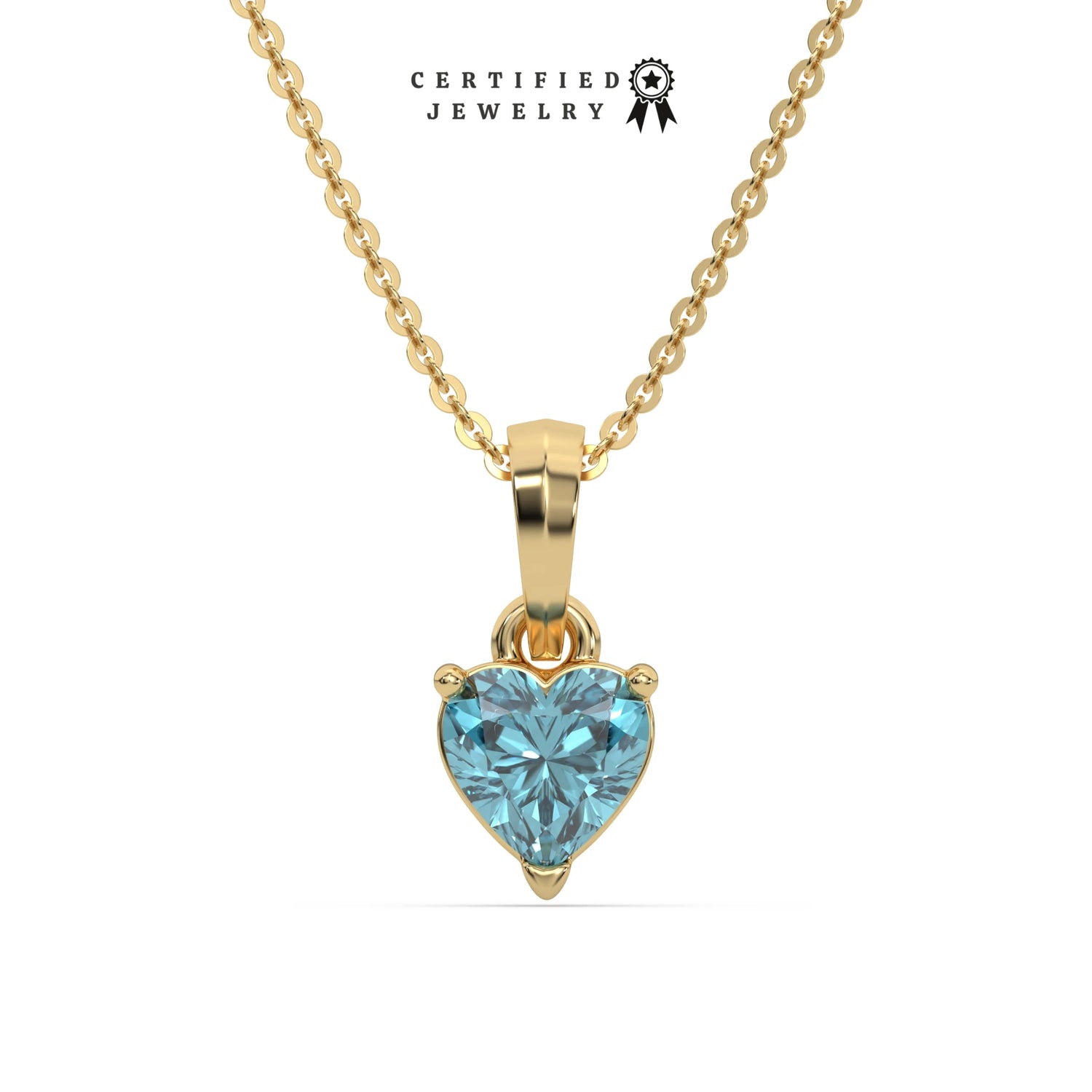 3 CT Fancy Blue Diamond Heart Solitaire Necklace