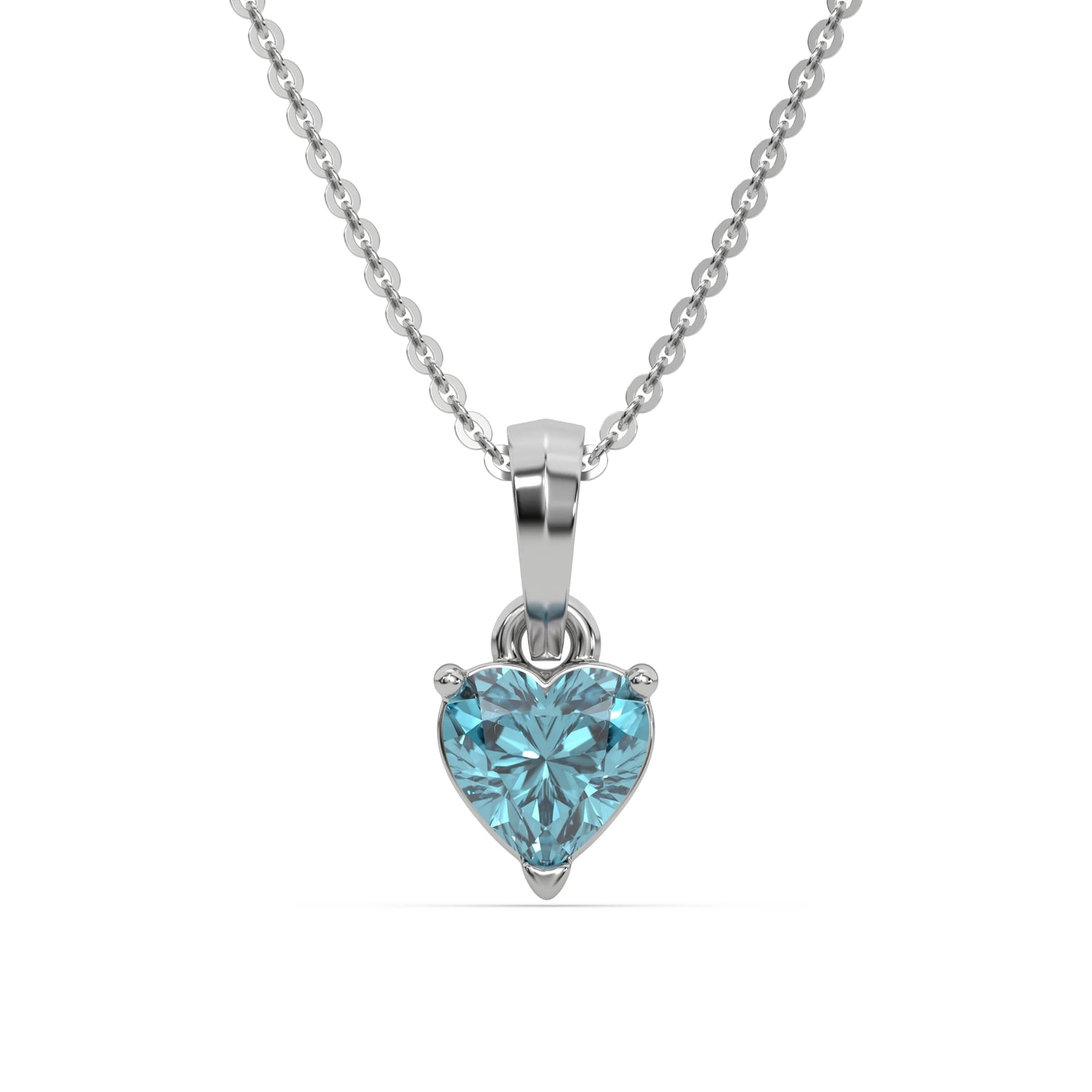 3 CT Fancy Blue Diamond Heart Solitaire Necklace