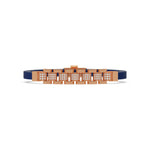 This rose gold Lex diamond rubber bracelet features 0.97 CT of round cut diamonds set in a pave setting in top view