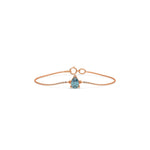 14K Rose Gold Fancy Blue Pear Solitaire Diamond Bracelet 