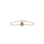 14K Rose Gold Fancy Blue Pear Solitaire Diamond Bracelet 