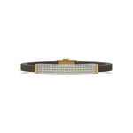 This yellow gold Edge diamond rubber bracelet features 3.50 CT of round cut diamonds set in a prong setting in top view