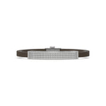 This white gold Edge diamond rubber bracelet features 3.50 CT of round cut diamonds set in a prong setting in top view