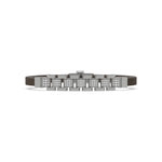 This white gold Lex diamond rubber bracelet features 0.97 CT of round cut diamonds set in a pave setting in top view