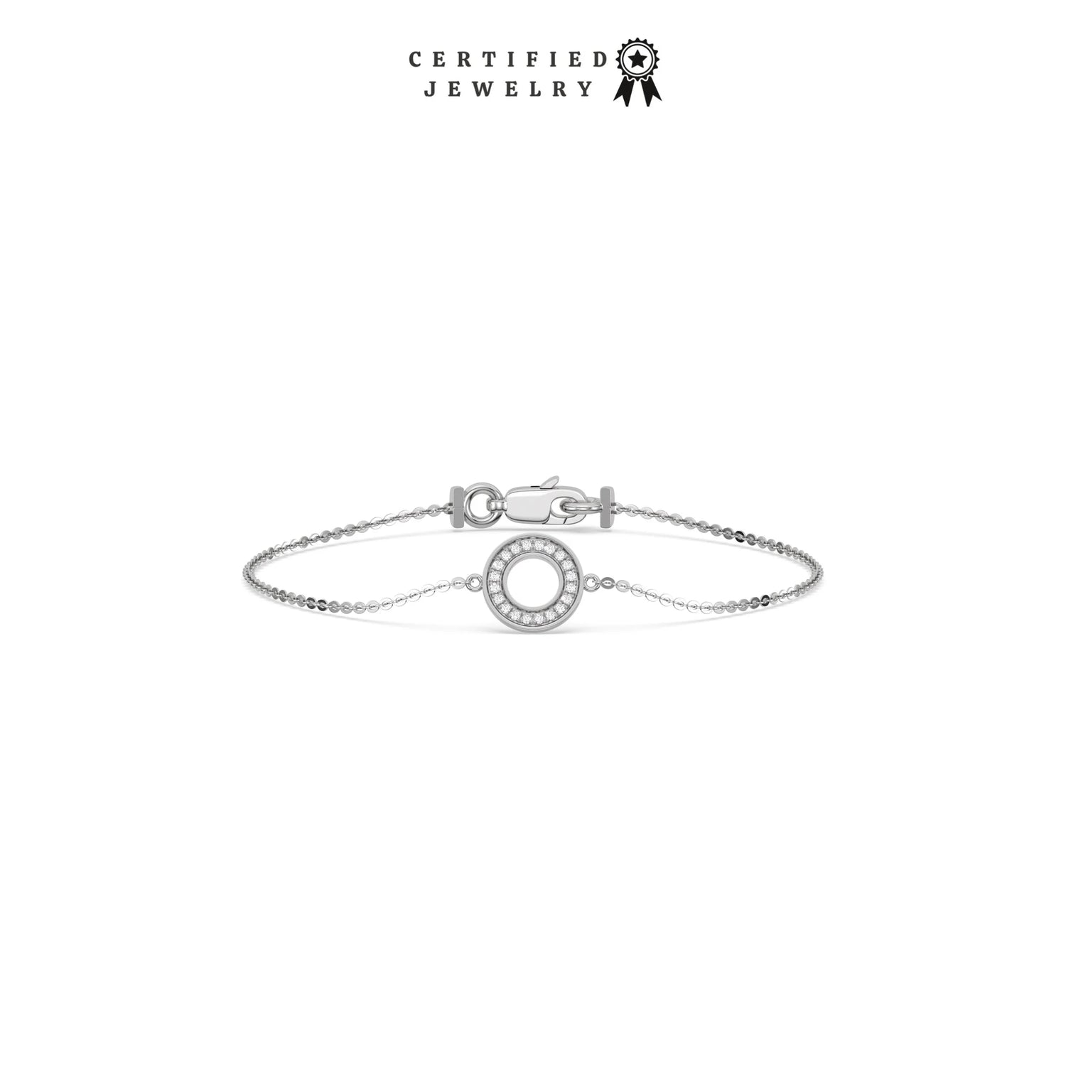 0.10 CT Natural Diamond Round Circele Bracelet